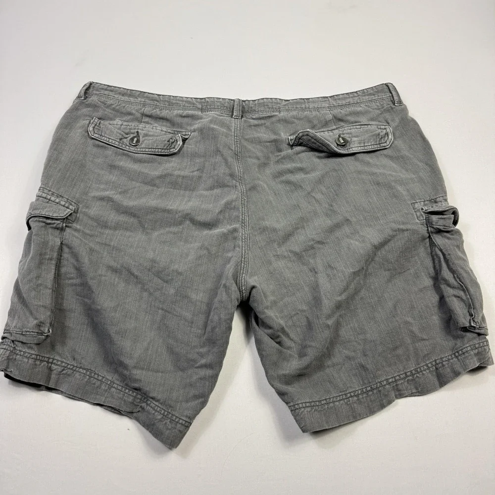 Faherty Brand Cargo Shorts Mens 40 Gray Linen Cotton Utility Pockets Drawstring‎